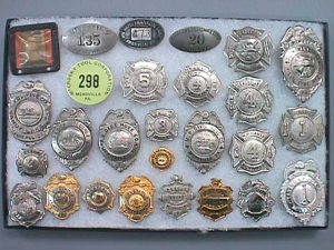 Collection of Meadville, Pa. badges.